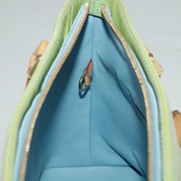 LOUIS VUITTON Monogram Vernis Houston Hand Bag Baby Blue M91005 LV Auth 98882 - Picture 12 of 16